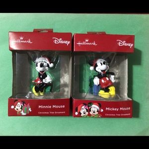 Disney Minnie & Mickey Mouse Christmas ornaments by Hallmark-NIB